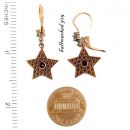 Original Bohemian garnet christmas stars earrings