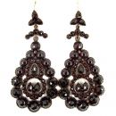 Big Vintage garnet opera drop earrings w/14ctgold wire Victorian style