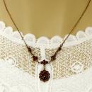 Bohemian garnet necklace with oval pendant