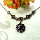 Bohemian garnet necklace with oval pendant