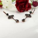 Gracefull Bohemian garnet earrings in Art Nouveau style