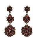 Vintage garnet cascade earrings w/14ct gold wires in Victorian style