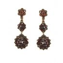 Vintage garnet cascade earrings w/14ct gold studs Victorian style