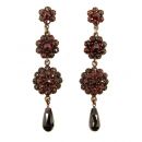Vintage garnet cascade earrings w/14ct gold studs in Victorian style