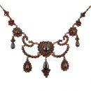 Gorgeous Vintage garnet festoon heart necklace in Victorian style