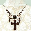 For Debbie only :  garnet festoon cross necklace in Victorian style
