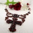 For Debbie only :  garnet festoon cross necklace in Victorian style