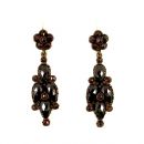 Vintage garnet earrings w/14ct gold wires in Victorian style