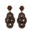 Vintage facetted garnet  earrings w/14ct gold wires