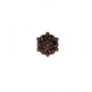 Large Vintage garnet flower ring with glowing garnets