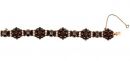 Vintage big flowers garnet bracelet in Victorian style