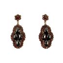 Extraordinary Vintage facetted garnet earrings w/14ct gold studs //L
