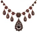 Vintage garnet festoon necklace Victorian style //L