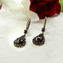 Classical Bohemian garnet drop earrings // ГРАНАТ 540WPK