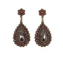 Vintage garnet earrings w/14ct gold studs Victorian style