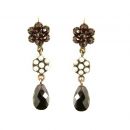 Vintage garnet earrings w/seedpearls in Victorian style