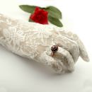 Petite round Bohemian garnet ring size 8 1/2