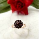 Petite round Bohemian garnet ring size 8 1/2