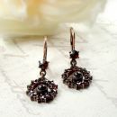 Original round Bohemian garnet earrings