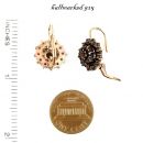 Round Bohemian garnet earrings/boutons