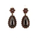Vintage garnet earrings w/14ct gold wires Victorian style
