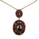 Oval Vintage garnet locket pendant Victorian style