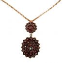 Vintage garnet locket pendant Victorian style