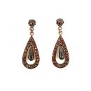 Vintage garnet earrings w/14ct gold studs Victorian style