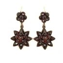 Vintage garnet earrings w/14ct gold wires Victorian style // L