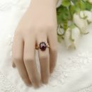 #Cute oval Bohemian garnet ring with 14ct yellowgoldplating