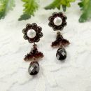 # ZU ÄHNLICHVintage garnet earrings w/ freshwater pearls Victorian style