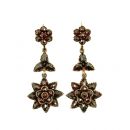 Vintage garnet earrings w/14ct gold wires Victorian style