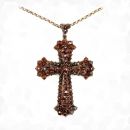 Gorgeous large Vintage two layer garnet cross in Victorian style