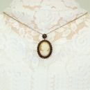 Bohemian garnet shell cameo necklace