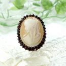 Bohemian garnet ring with shell cameo