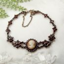 Bohemian garnet bracelet with shell cameo