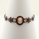 Bohemian garnet bracelet with shell cameo