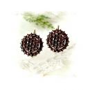 Round Bohemian garnet earrings // ГРАНАТ 185