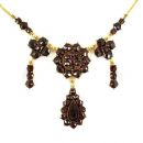 Vintage garnet drop necklace 14ct yellowgoldplated in Victorian style    EPK