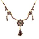 Vintage garnet drop necklace yellowgoldplated in Victorian style// ГРАНАТ