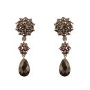 Bohemian garnet cascade earrings/studs with dangling briolets // ГРАНАТ