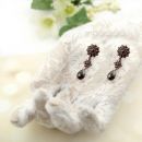 Bohemian garnet cascade earrings/studs with dangling briolets // ГРАНАТ