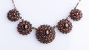 Vintage garnet flower necklace in Victorian style