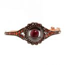 Armreif mit rundum Granaten 1-reihig+großer runder MittelGranat