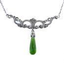 Collier mit imit. Peridot Briolette + Markasit
