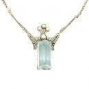 Markasit Collier Art Deco imit.Aquamarin