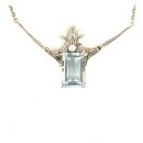 Markasit Collier Art Deco imit.Aquamarin