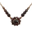 Lovely Vintage Victorian garnet flower necklace