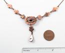 Vintage garnet flower dangling necklace
