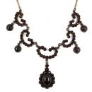 Vintage Victorian garnet bow flower necklace